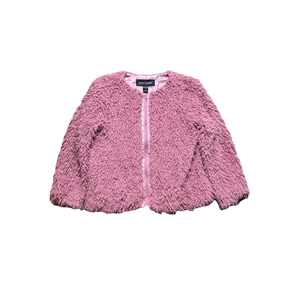 Ashley Stewart Teddy Jacket Women’s 14/16 Barbie Pink Fluffy Bratz Material Girl